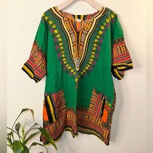 Green Dashiki Women's Top